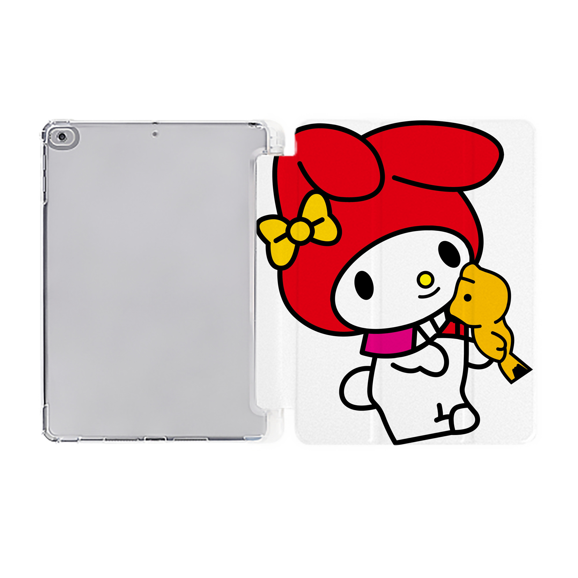 （画像用） Hello Kitty ハローキティ IPad ケース ペン収納付き 三つ折りスタンド PUレザー×シリコン 対応機種9.5/10.5/10.9インチ